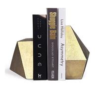 Ambipolar Decorativo Gold Cast Iron Bookends Home Decorative Bookends para libros pesados ??Resumen Bookends para estanteras Descripcin de la ofici