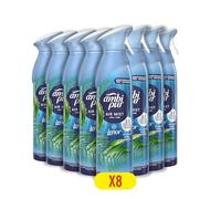 Ambipur Brisa Marina Ambientador En Spray 185ml x 8, Con Una Fragancia El Doble De Duradera Que Elimina Olores Y Deja Un Aroma Fresco Y Ligero