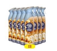 Ambipur Orquídea Dorada Ambientador En Spray 185ml x 8, Con Una Fragancia El Doble De Duradera Que Elimina Olores Y Deja Un Aroma Fresco Y Ligero