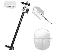AMBITFUL 67-163,5 cm / 26"-64" Multi Functional Reflector Holder, Boom Armor, Background Crossbar with Solid Locking Metal Swivel Head Grip Reflector + Speedlite Bracket (AL-02 PRO)