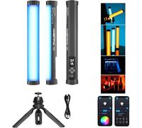 AMBITFUL A2 Tubo de luz RGB Full-Color, CRI 95 TLCI 97 Accurate Color, ajustable entre 2500K y 8500K, modos HSI CCT RGB, efecto de luz 29 Fx, controlable mediante app,magnético (A2+trípode)