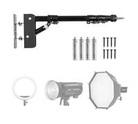 AMBITFUL - Brazo de brazo triangular para montaje en pared, 43 pulgadas/110 cm, soporte de montaje de luz de anillo, rotación flexible de 180 ° para luz de video de estudio, monolight, fotografía,