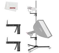 AMBITFUL Mango de pistola de acero AL250 con ruedas para fotografía con brazo deslizante, soporte de columna recubierto de cromo, MaxSuitable para fotografía de pie de luz