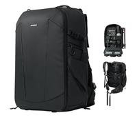 AMBITFUL Mochila grande para cámara DSLR/SLR sin espejo, ergonómica, suspendida, profesional, impermeable, con soporte para trípode y compartimento para laptop, color negro (25 L + 3 L, OM-28)