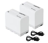 AMBITFUL NP-F970 Batteries 2 Pack 6600 mAh with Type-C Charging Cable for Sony NP F750, F550, F570 and Sony CCD-SC55, TR516, TR716, TR818, for LED Video Lights, for Camera Monitors (2pcs)