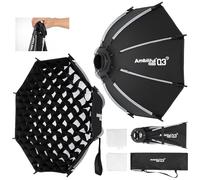 Ambitful Q3 Softbox octogonal de liberación rápida con rejilla, 15.7 pulgadas 40 cm, modificador de luz de fotografía plegable de un solo toque para Godox ML60 ML100 AD300Pro, iluminación de estudio