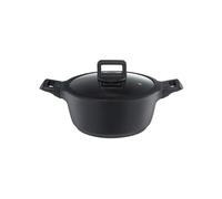 AMBITION Cacerola antiadherente de 18 cm con tapa de cristal, de aluminio, para inducción, todos los tipos de cocina, indicador de temperatura para horno y lavavajillas