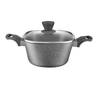 Ambition cacerola Silverstone cuadrado 24 x 11,6 cm con tapa de vidrio olla baja 4,6 l inducción todo tipo de cocinas