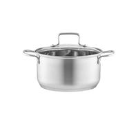 AMBITION Hugo - Olla de acero inoxidable (20 cm, con tapa, 3,5 L, apta para cocinas de inducción, apto para lavavajillas y horno)