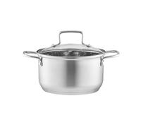 AMBITION Hugo - Olla de acero inoxidable (22 cm, con tapa, 4,5 L, apta para inducción, apto para lavavajillas y horno)