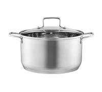 AMBITION Hugo - Olla de acero inoxidable (26 cm, con tapa, 7,5 L, apta para cocinas de inducción, apto para lavavajillas y horno)