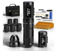 Ambition Mars-U Kit Máquina de Tatuar Kit Completo con Doble Batería | Carrera ajustable, Batería de 1800 mAh, 20 agujas Glory incluidas, Compatible con cartuchos