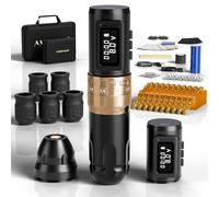 Ambition Mars-U Kit Máquina de Tatuar Kit Completo Inalámbrica - Pluma con Carrera Ajustable, Doble Batería 1800mAh y 20 Agujas Tatuaje Glory para Artistas y Principiantes