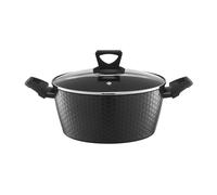AMBITION Olla con revestimiento cerámico 20 cm Diamond 2,3 L aluminio olla inducción todo tipo de fuegos con relieve de diamante exterior