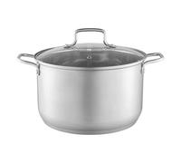 AMBITION Olla con tapa de cristal, 24 cm, Hugo Plus, 6,5 L, olla de acero inoxidable, apta para inducción, todos los tipos de cocina