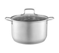 AMBITION Olla con tapa de cristal, 26 cm, Hugo Plus, 8,3 L, olla de acero inoxidable, apta para inducción, todos los tipos de cocina