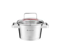 AMBITION Olla de acero inoxidable 16 cm con tapa, 1,6 l Selection, olla pequeña para inducción, todos los tipos de cocina, lavavajillas y horno
