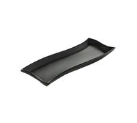 AMBITION Plato para servir (estrecho, largo, 30 x 10 cm), color negro, de porcelana, ligeramente curvado, para lavavajillas y microondas, 1 unidad