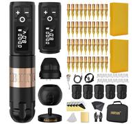 Ambition Soldier Maquina de Tatuar Kit Completo Rotativa Dual Batería 2400mAh y 40 Glory Agujas Descartables de Cartucho para Artistas de Tatuaje
