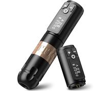 Ambition Soldier Pluma de batería rotativa con batería adicional Máquina de cartucho de tatuaje 2400mAh Energía inalámbrica Motor sin núcleo Pantalla LED digital Suministro de equipo de tatuaje