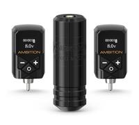 Ambition Torped Kit Máquina de Tatuar Rotativa Estilo Pluma con Dual Batería 2400mAh, Motor sin Escobillas para Profesionales