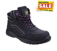 Amblers AS601 Lydia Compuesto Mujer Botas de Seguridad Trabajo Piel Negro