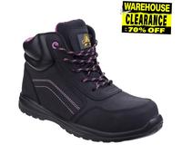 Amblers AS601 Lydia Compuesto Mujer Botas de Seguridad Trabajo Piel Negro