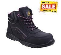 Amblers AS601 Lydia Compuesto Mujer Botas de Seguridad Trabajo Piel Negro