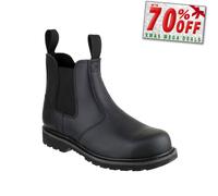Amblers FS5 Hombre Premium Cuero Cosidas Meter Seguridad Botas Negras