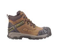 Amblers Quarry Hombre Cuero Impermeable Trabajo Tobillo Botas Seguridad Marrón