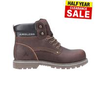 Amblers Botas Aves para Hombre – Piel Marrón, Casual para Senderismo Urbano