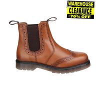 Amblers Safety Dalby Tirar En Hombre Elegante Cuero Calado Bota Canela
