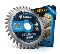 AMBOSS hoja de sierra circular 85x15mm (aluminio) - hoja de sierra 85 con 30 dientes - hoja de sierra circular Ø 85mm - compatible con Bosch: GKS 12V-26. Bosch GKS 10.8. Makita HS 300 301. Worx