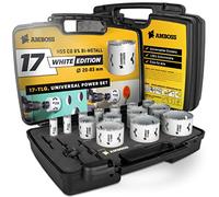 Amboss M 42 Juego de sierras bimetálicas de 19 a 83 mm de diámetro (17 piezas), para aluminio, acero, paneles de yeso, madera, etc. / White Edition 17 Universal Power Set