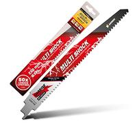 AMBOSS Multi SHOCK - 1 hoja de sierra sable de 230 mm de longitud / 6 zpz, ideal para madera con clavos y madera con tornillos y acero, multimaterial