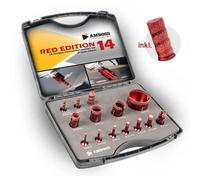 Amboss Red Edition 14 Diamant-Bohrkronen-Set - rot