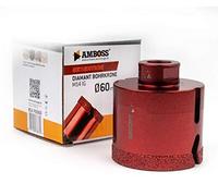 Amboss RED Edition M14 - Corona de perforación de diamante para amoladora angular de gres porcelánico, baldosas duras, granito/corona de perforación en seco ideal (Ø 60 mm)