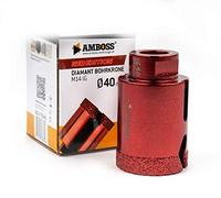 Amboss RED Edition M14 - Corona de perforación de diamante para amoladora angular de gres porcelánico, baldosas duras, granito/corona de perforación en seco ideal (Ø 40 mm)