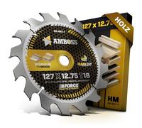 Amboss Werkzeuge Hoja de sierra circular de carburo cementada 127 x 12,75 mm, dientes de cambio para madera de 18 mm, se adapta a Black & Decker 984 N. BD 59, D 985. D 2702. D 2712 SKIL 22501 B y