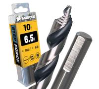 AMBOSS WERKZEUGE - Juego de 10 brocas en espiral Step Force, diámetro de 6,5 mm, HSS-G DIN 338, para acero, acero suave, aluminio, metales no ferrosos, perfil de chapa hexagonal para taladro