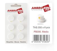 Ambro-Sol - Boquillas para aerosol de pintura y zincado - Blíster con 6 unidades - Nebulización en cono medio para cobertura uniforme - Aplicación profesional y eficiente - Modelo TAS.050