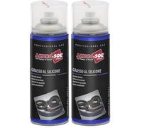 AMBRO-SOL, Lubricantes, Grasa de Silicona, Spray 400 ml (Paquete de 2)