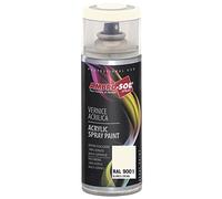 AMBRO-SOL - Pintura acrílica en spray, color Blanco Crema, RAL 9001, resultado profesional en múltiples superficies, exteriores e interiores, 400 ml, El embalaje puede variar