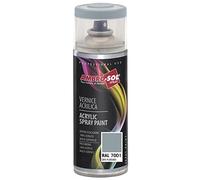 AMBRO-SOL - Pintura acrílica en spray, color Gris Plateado, RAL 7001, exteriores e interiores, 400 ml, El embalaje puede variar