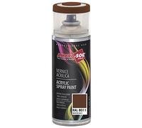 AMBRO-SOL - Pintura acrílica en spray, color Marrón Nogal, RAL 8011, resultado profesional en múltiples superficies, exteriores e interiores, 400 ml, El embalaje puede variar