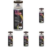 Ambro-Sol - Pintura acrílica en spray, color Marron Sepia, RAL 8014, resultado profesional en múltiples superficies, exteriores e interiores, 400 ml (Paquete de 5)