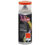 AMBRO-SOL - Pintura acrílica en spray, color Rojo Fuego, RAL 3000, resultado profesional en múltiples superficies, exteriores e interiores, 400 ml