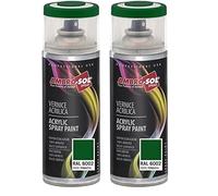 Ambro-Sol - Pintura acrílica en spray, color Verde Primavera, RAL 6002, exteriores e interiores, 400 ml, El embalaje puede variar (Paquete de 2)