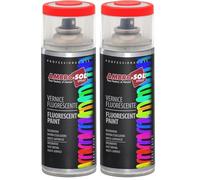 Ambro-Sol Pintura Imprimación en Spray esmalte, color Rojo Fluorescente, RAL 3005, el embalaje puede variar, 400 ml (Paquete de 2)
