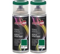 Ambro-Sol V4006000, Pintura acrílica en spray, Verde Patina, RAL 6000, 400 ml (Paquete de 2)